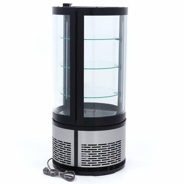 Vitrine Réfrigérée Pâtissière Design Ronde 100L (Étagères Verre)