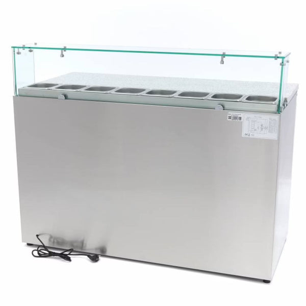 Saladette à Pizza Vitrée 3 Portes 137cm (Plan Granit)