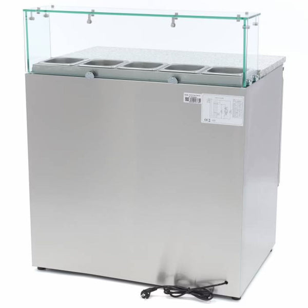 Saladette à Pizza Vitrée 2 Portes 90cm (Plan Granit)