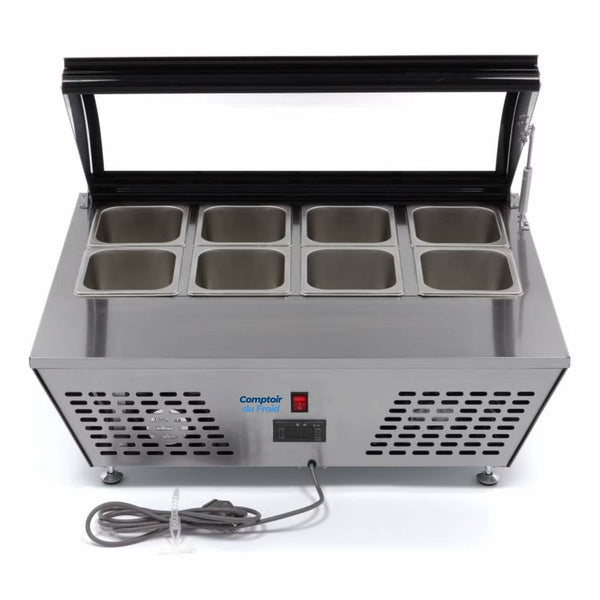 Saladette à Poser Inox 67L (8 Bacs GN Inclus)