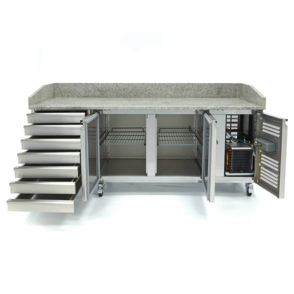 Saladette Pizza XXL 202cm 2 Portes + 7 Tiroirs