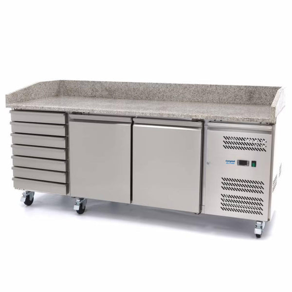 Saladette Pizza XXL 202cm 2 Portes + 7 Tiroirs
