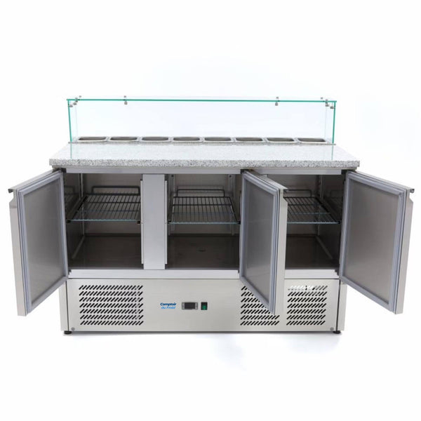 Saladette à Pizza Vitrée 3 Portes 137cm