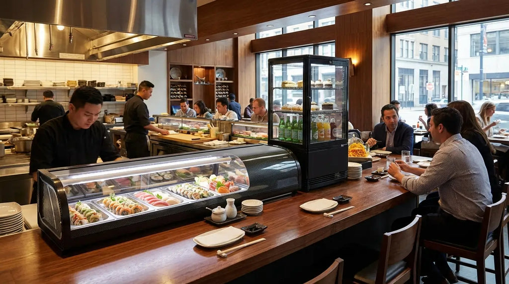 Vitrines réfrigérées à poser sur le comptoir d'un restaurant