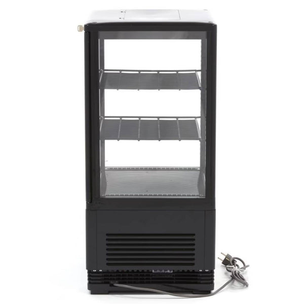 Vitrine Réfrigérée à Poser 58L Noire (4 Faces Vitrées)