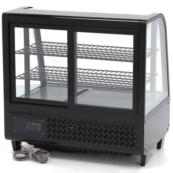 Vitrine Réfrigérée Pâtissière de Comptoir 100L Noire
