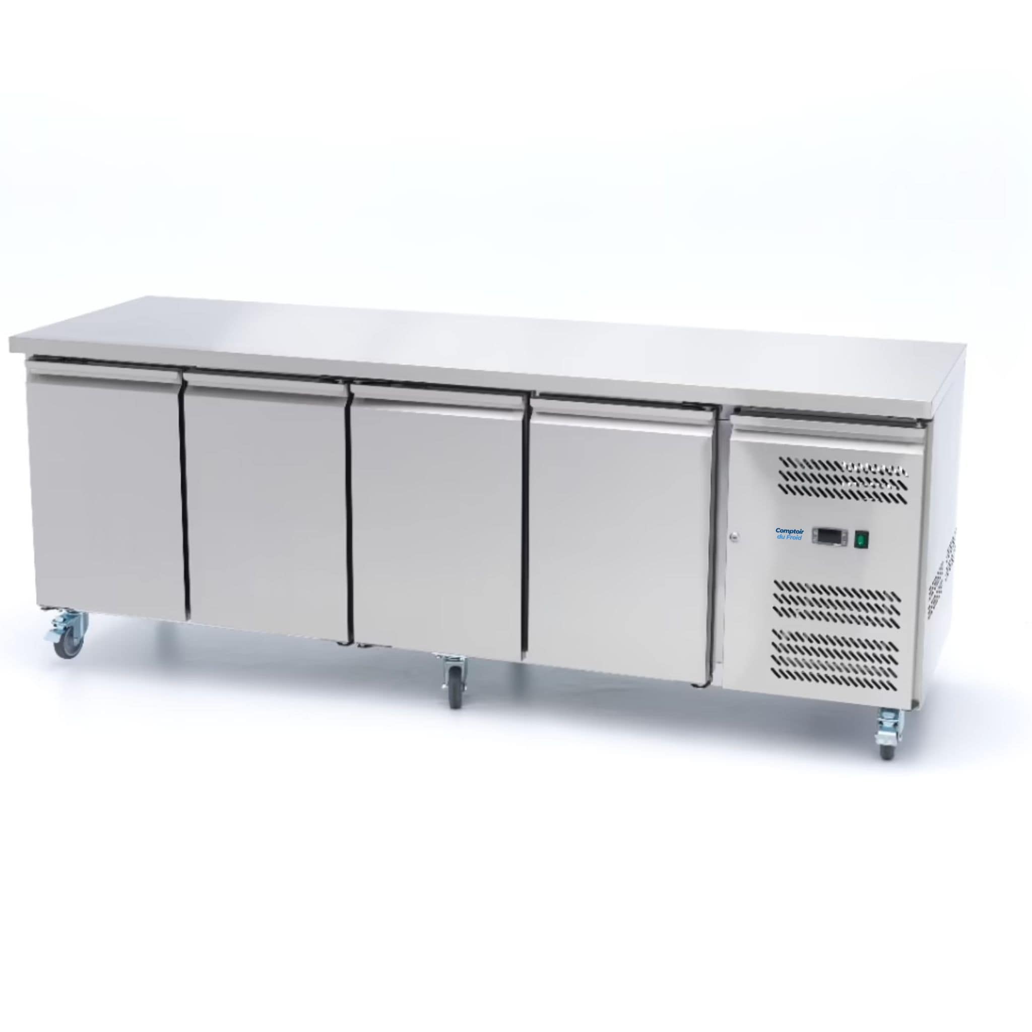 Grand tour réfrigéré positif 4 portes 223 cm inox