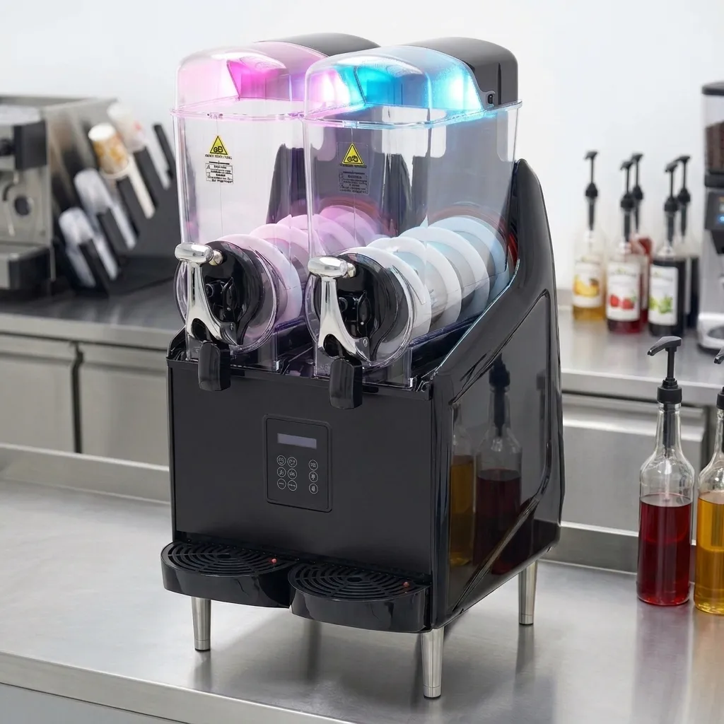 Machine à Granita Professionnelle Numérique et LED 2 cuves de 12 litres