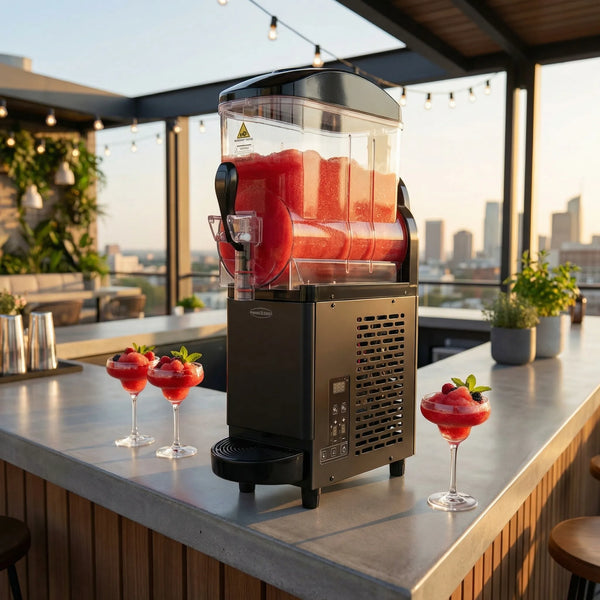 Machine à slush et granita design noire 1 cuve 12 litres