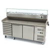 Saladette Pizza XXL 202cm 2 Portes + 7 Tiroirs
