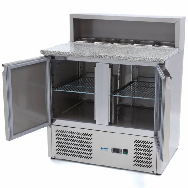 Saladette à Pizza 2 Portes 90cm (Granit)