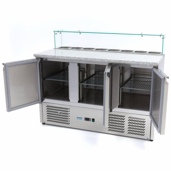 Saladette à Pizza Vitrée 3 Portes 137cm