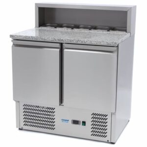 Saladette à Pizza 2 Portes 90cm (Plan en Granit)
