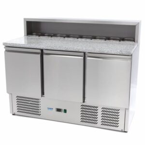Saladette à Pizza 3 Portes 137cm (Plan en Granit)
