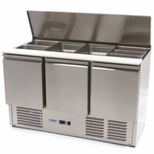 Saladette Réfrigérée Inox 3 Portes 137cm (Couvercle Inox)