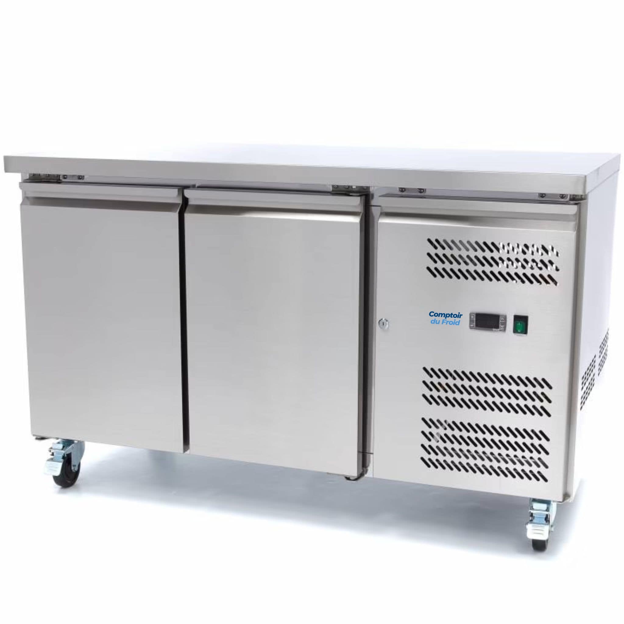 Table de congélation 2 portes GN 1/1 en inox pour cuisine professionnelle