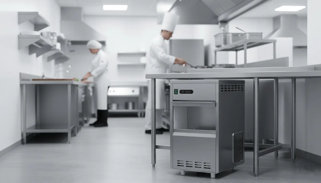 Machine à glaçon dans une cuisine professionnelle - Le Comptoir du froid