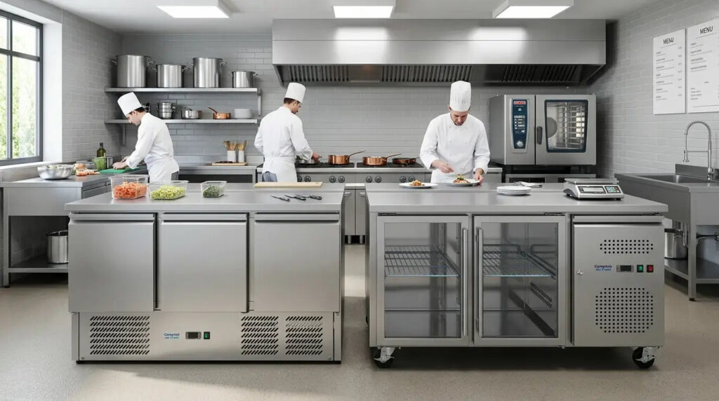 Bien choisir sa Table réfrigérée 2 portes pour une cuisine pro compacte et efficace
